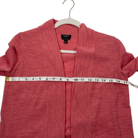 Talbots Pure Italian Merino Wool Open Cardigan Sweater XS Dusty Rose - Picture 5 of 7